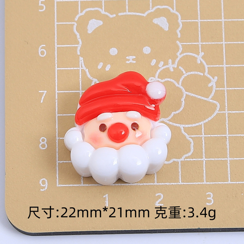可爱圣诞节雪人卡通手工diy饰品配件发夹材料包奶油胶树脂小配件|undefined