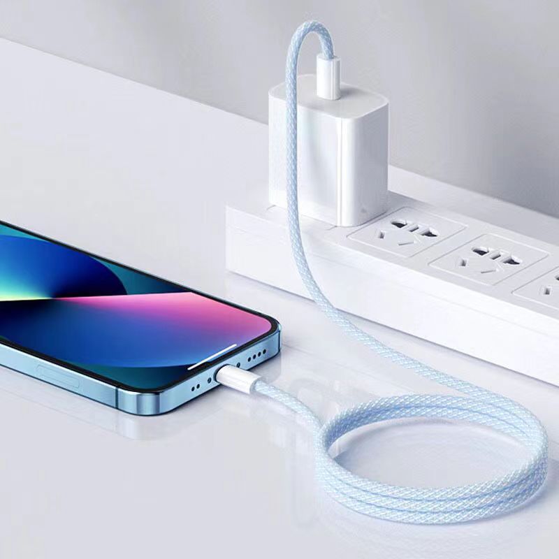 Adecuado para Apple Cable de carga rápida Teléfono móvil pd20 W Carga rápida Cable de datos trenzado Cable de carga Lightning al por mayor