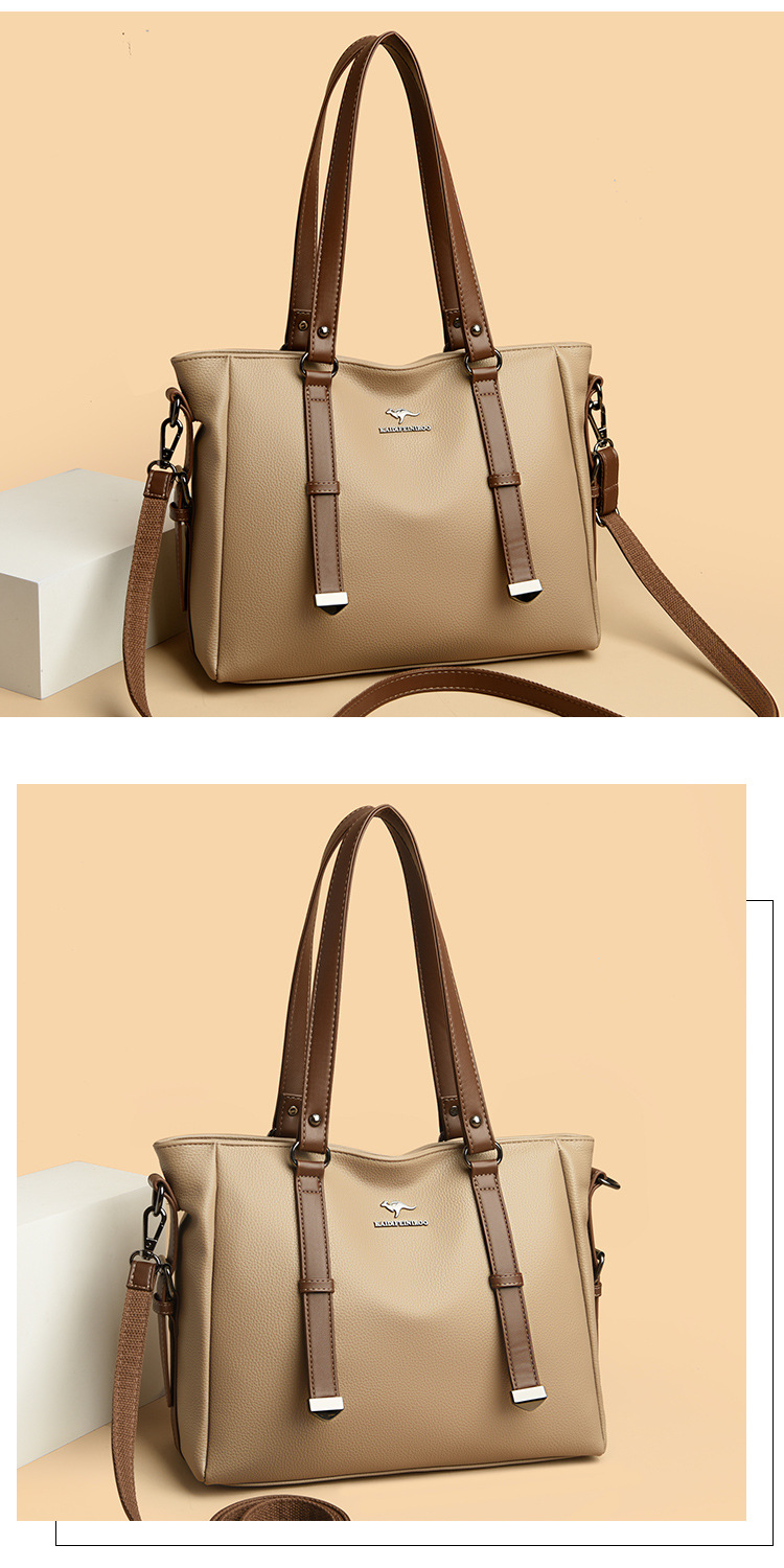 Eco-Friendly Genuine Leather Women's Bag - Khaki