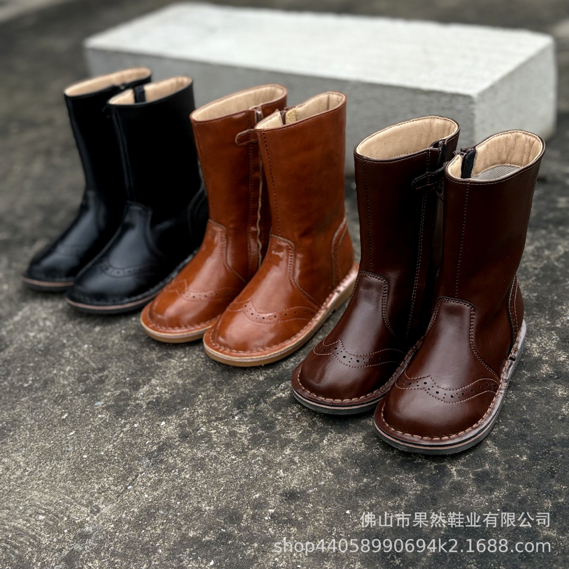 25Aw26 Kidsren's Boots Girls' Short Boots Fleece-Lined 2025 Autumn and Winter New Style Little Princess Style Martin