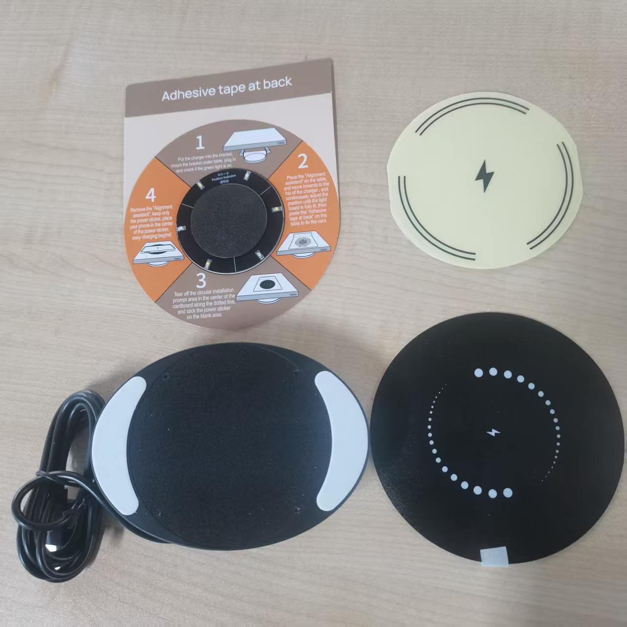 Cargador inalámbrico oculto de 30 mm sin perforaciones, cargador inalámbrico inteligente para el hogar, nuevo modelo transfronterizo