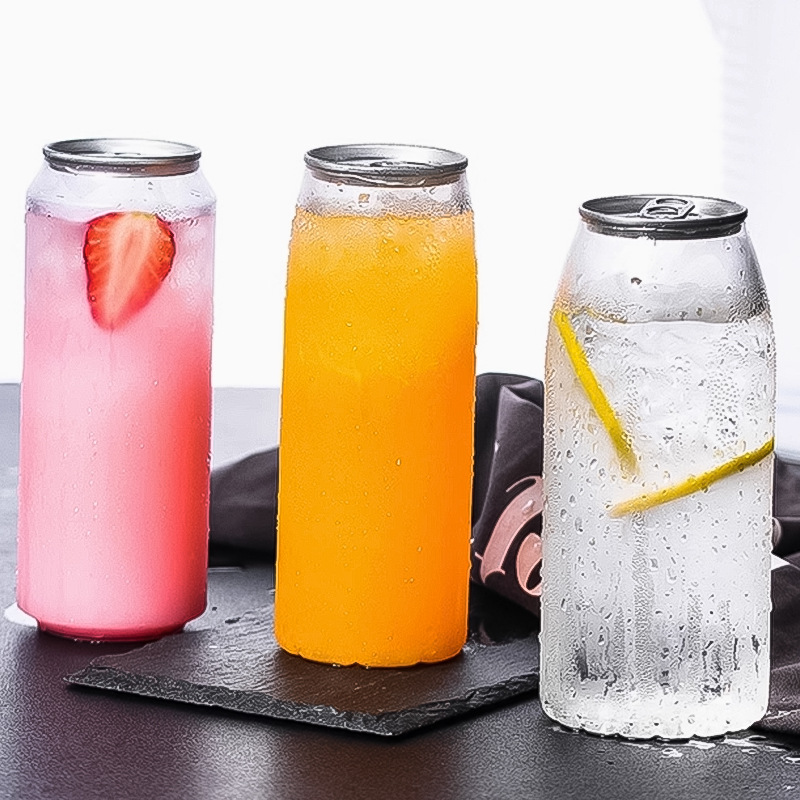 Cans Milk Tea Bottle 330 ml500ml650ml in stock Disposable PET Transparent Sealed Packaging Beverage Cans