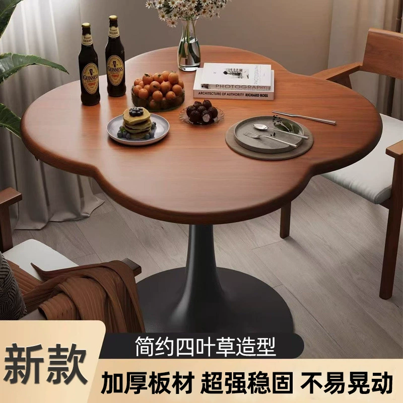 Маленький круглый стол в скандинавском стиле для домашнего использования, подходит для небольших квартир, магазина чая с молоком, обеденного стола в форме тюльпана, простого и повседневного, модного стола для приема и переговоров.