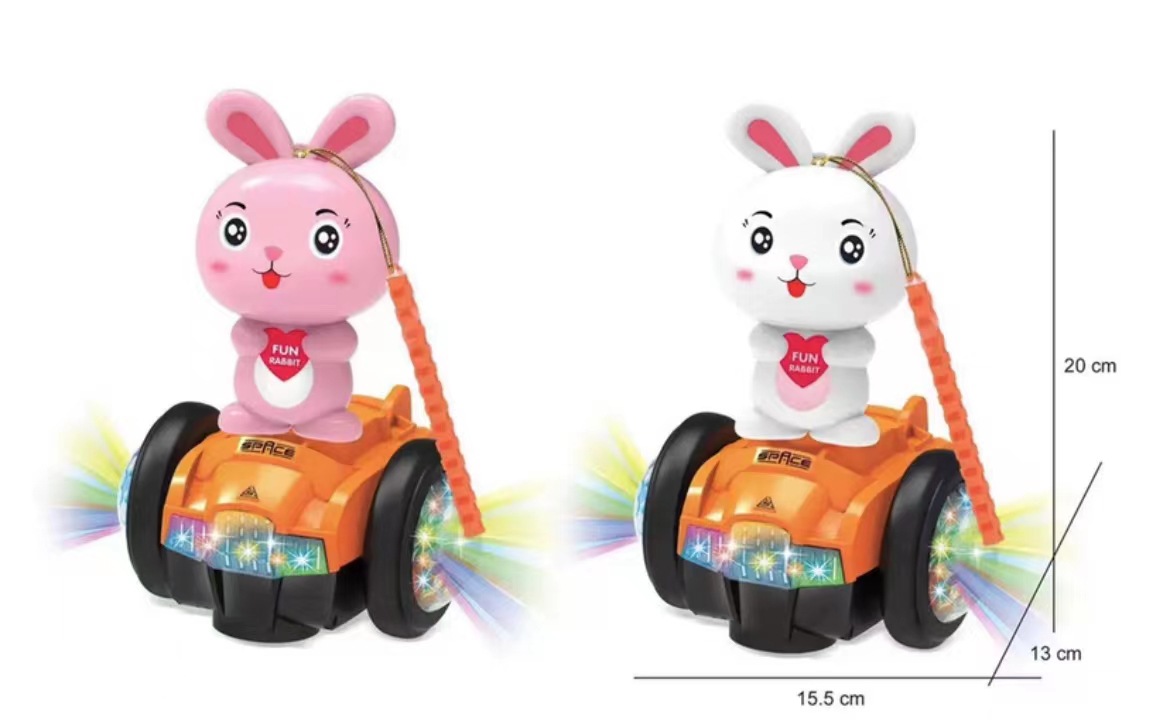 Yuanxiao niños conejito eléctrico equilibrio coche Universal Luz Música Festival de Medio Otoño Linterna juguete puesto al por mayor mercado nocturno