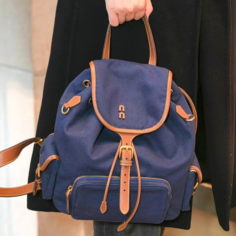 2025 Spring Mi Home New Niche Backpack Versatile Large Capacity Commuter Bag Canvas Backpack Bowling Bag for Women