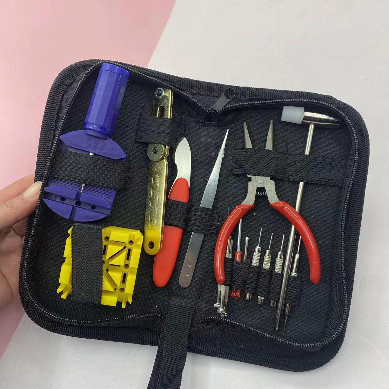 修表工具包套装 开盖器换表带换电池开手表表盖钟表维修组合工具