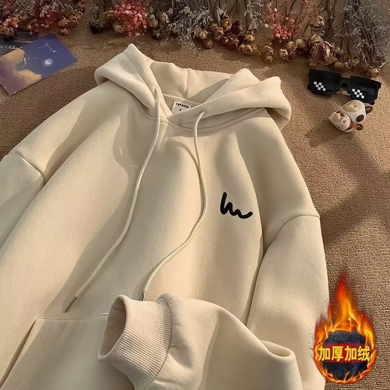 스웨트 셔츠 남자 후드 봄과 가을 Ins 홍콩 스타일 느슨한 유행 브랜드 편지 인쇄 모든 경기 재킷 2024 새로운