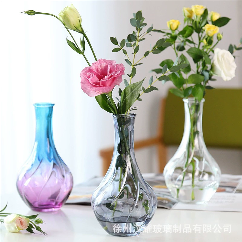 Творческая европейская стеклянная ваза с прозрачным поясом стеклянная ваза с цветочным узлом для гостиной