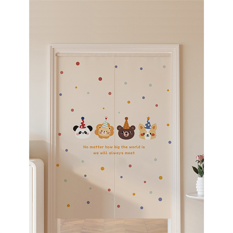 Home Bedroom Toilet Curtain Half Curtain Cloth Anti-Ventilation Door Curtain Partition Cartoon Blocking Peek Room Curtain Kitchen Entrance Door