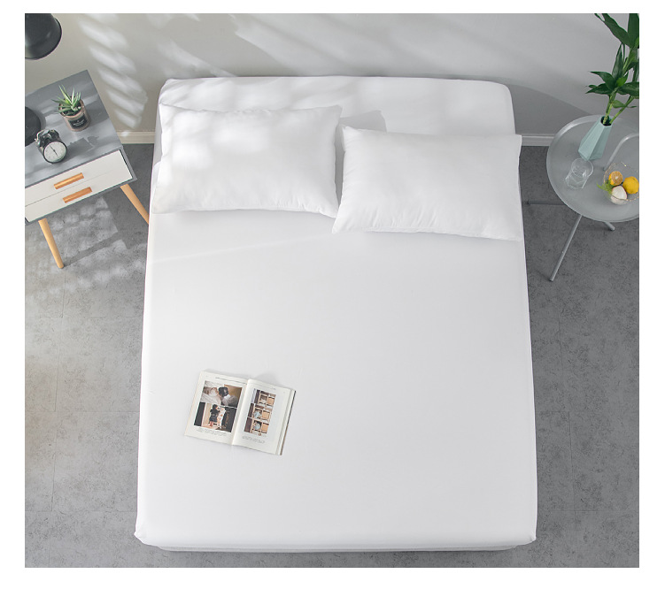 Lenzuola con angoli, tessili per la casa, biancheria da letto, coprimaterasso in fibra sintetica lavata giapponese in tinta unita_voghion.com