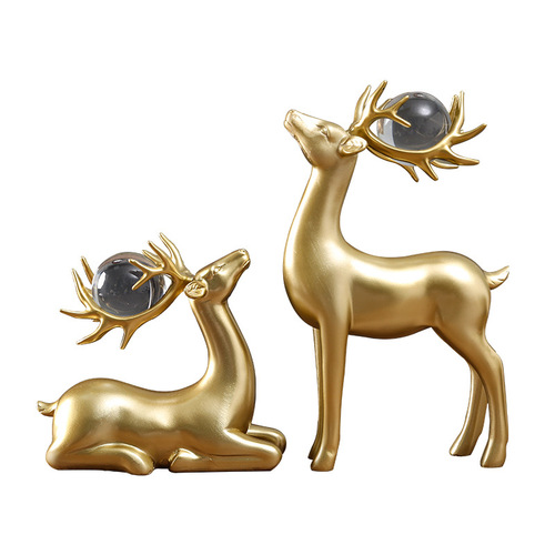 Lucky Deer Living Room Wine Cabinet Decorative Ornaments Home Entrance TV Cabinet Desk Creative Modern Light Luxury Crafts