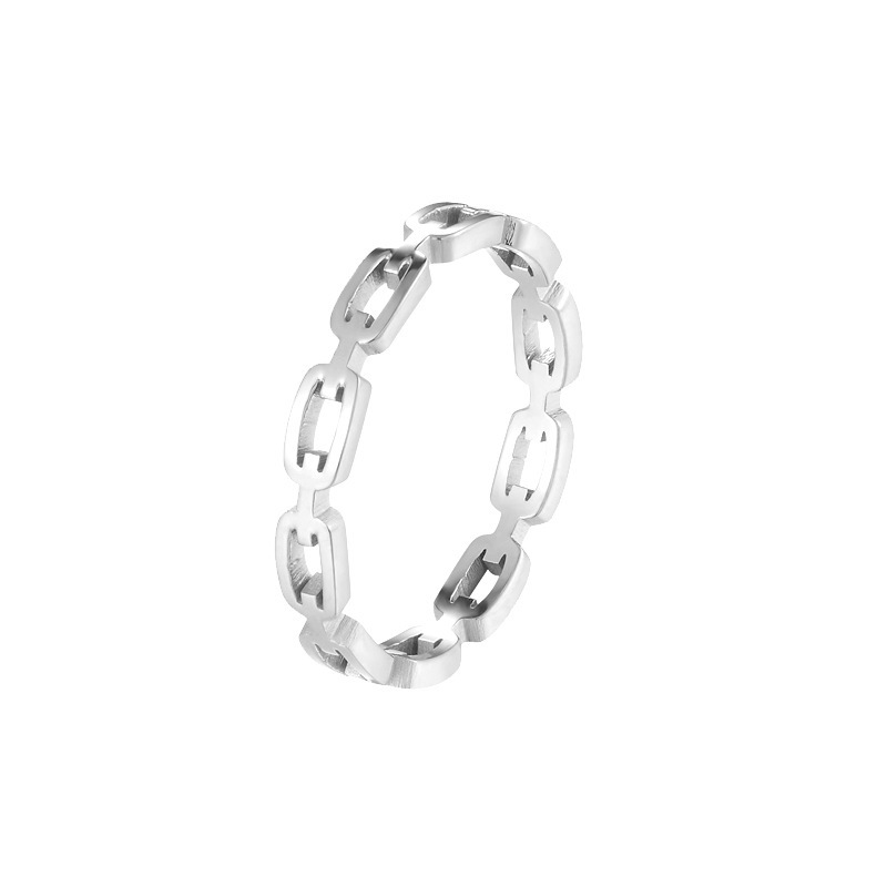 Joyería de acero Titanium vendedora caliente transfronteriza fabricante masculino del anillo esmerilado hueco del acero inoxidable del estilo europeo y americano de la cadena giratoria