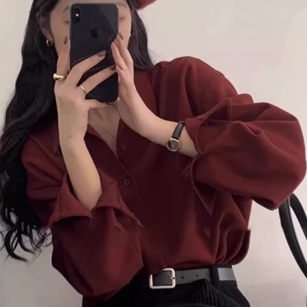 Retro red autumn shirt