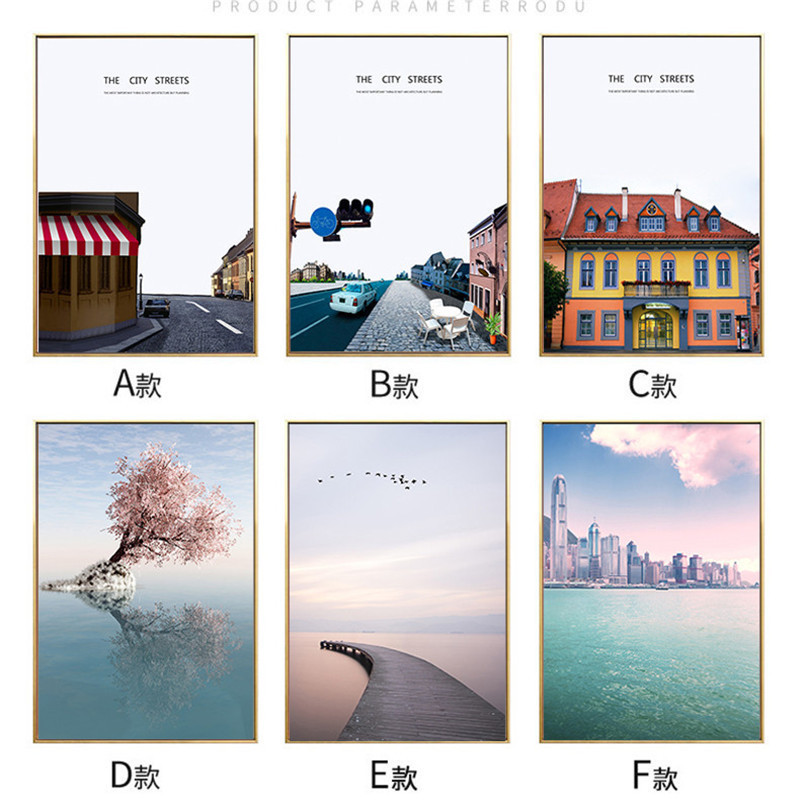 現代のシンプルなリビングルームの装飾画のソファーの背景の壁の結晶の磁器は北欧風の3連画の軽い贅沢な風景を描いて絵を掛けます。|undefined