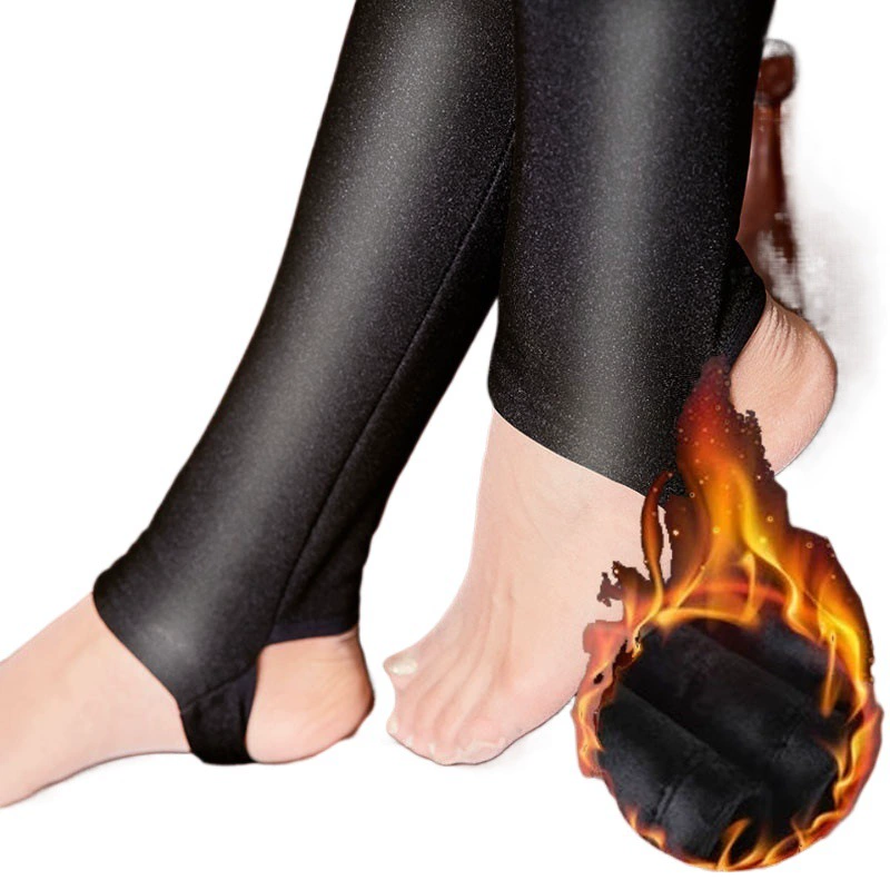 Elastic keep warm trousers, high waist, plus size, fitted