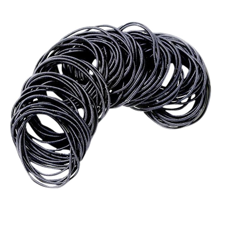 Cuerda de pelo banda de goma lazo del pelo de las mujeres pequeña banda de pelo temperamento simple banda de cuero lazo del pelo negro alto elástico durable accesorios para el cabello