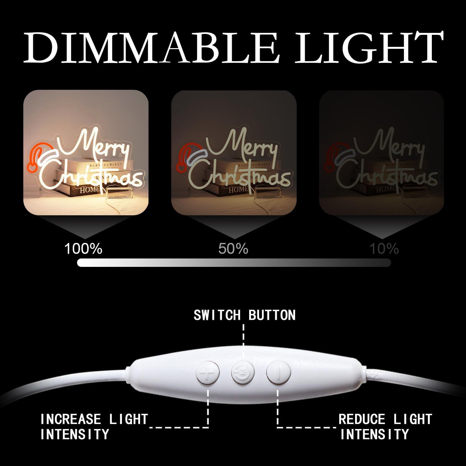 Amazon Hot Sale Feliz Navidad Neon LED Lightband Acrylic Art Decoration Wall Light Night Light Navidad