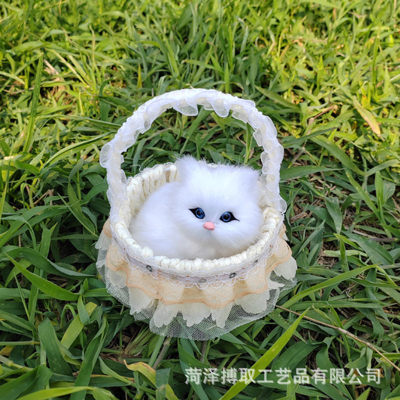 猫のレースを模倣したバスケットと呼ばれます。猫の誕生日プレゼント工芸品の置物は動物の模型レースを模倣します。|undefined