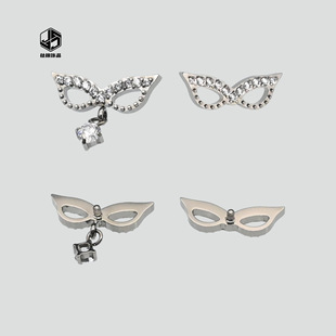 F136 titanium alloy personalized mask with diamond earrings, eye mask, pendant chain, ear bone nails, lip nails, hand-pierced jewelry