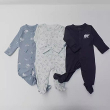 外贸出口新生婴儿哈衣纯棉包脚婴儿正襟爬服新生儿连体衣宝宝衣服