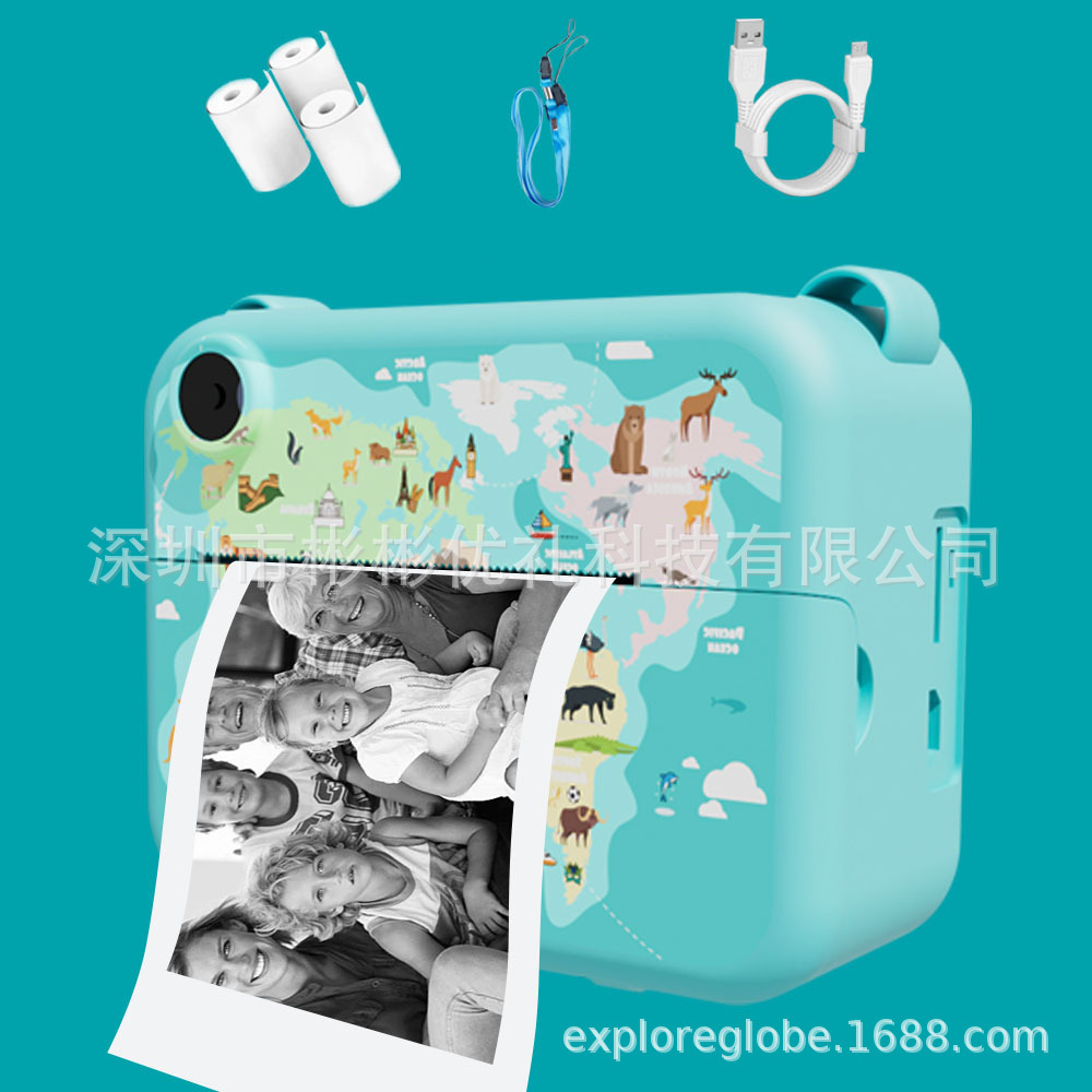 Cross-border new children's camera small SLR camera DIY thermal printing camera for children