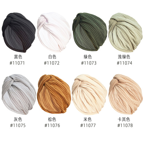 New Thick Elastic Bandana Hat Ethnic Style Crossed Twist Hat Fashion Versatile Western Bandana Warm Anti-cancer Hat
