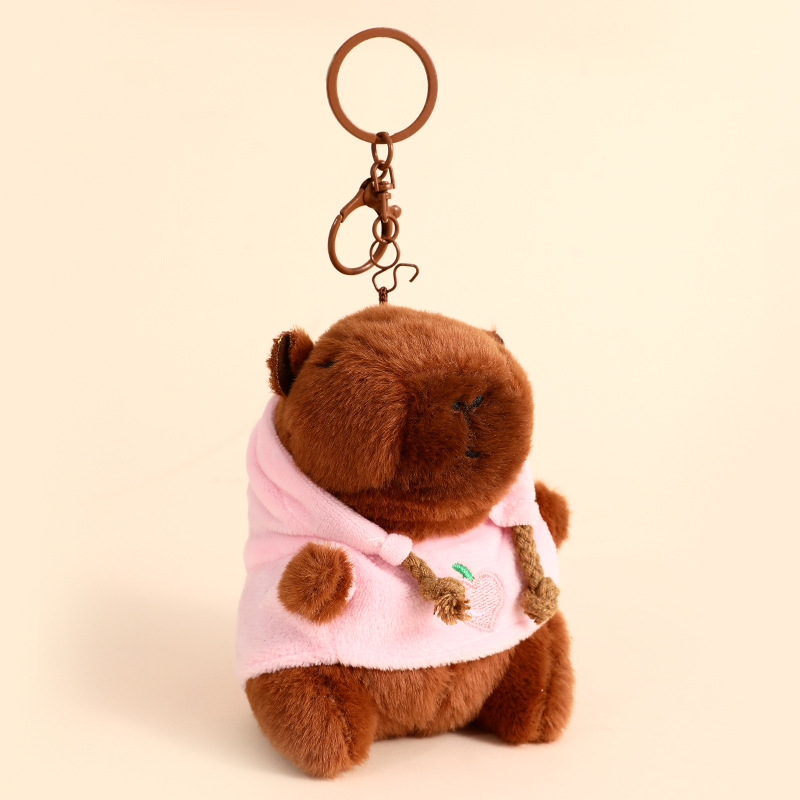 Creative Kapibala Capybara Plush Pendant Cartoon Couple Car Keychain Cute Doll Small Gift Wholesale