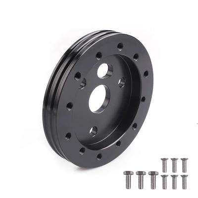 Aluminum 0.5-Inch 1-Inch 6-Hole to 3-Hole Car Steering Wheel Hub Hole Adapter Steering Shaft Adapter (Cab and accessories) - 05inch-black