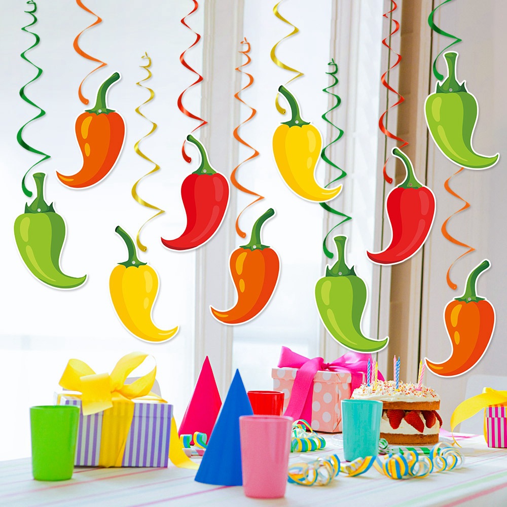 Nuevos productos transfronterizos México 5 de mayo decoración de fiesta chile colgante espiral atmósfera de cumpleaños decoración espiral image 4