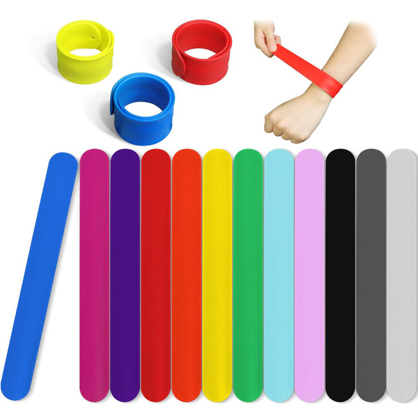 Ready Supply Slap Bracelet Wristband with Silicone Snap Ring