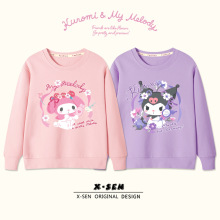 库洛米美乐蒂女童卫衣春秋新款三丽鸥卡通联名甜美休闲儿童上衣