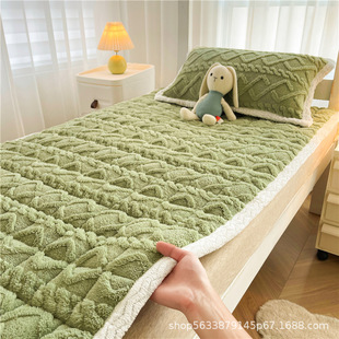 Class A Thickened Milk Velvet Soft Mattress Winter Tower Fleece Mattress Warm Coral Fleece Mattress Student Dormitory Home