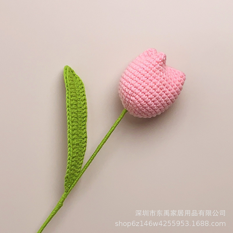 玫瑰花编织花束假花手工钩针仿真花毛线花朵成品情人节教师节礼物|undefined