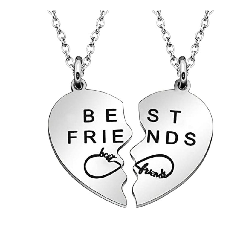 Nuevo SHORT BEST FRIEND Collar Colgante Acero inoxidable Corazón Collar de pareja Joyas Par de regalo