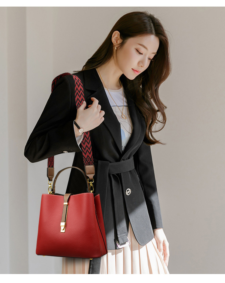 Live-Streaming minimalistisches Modedesign Eimer weiches Leder große Kapazität einzelne Schulter tragen Crossbody Mama Tasche_voghion.com