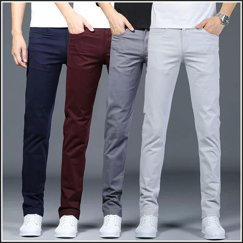 Мужские брюки весенне-осенние повседневные брюки из чистого хлопка в корейском стиле, модные свободные универсальные длинные прямые брюки весенние