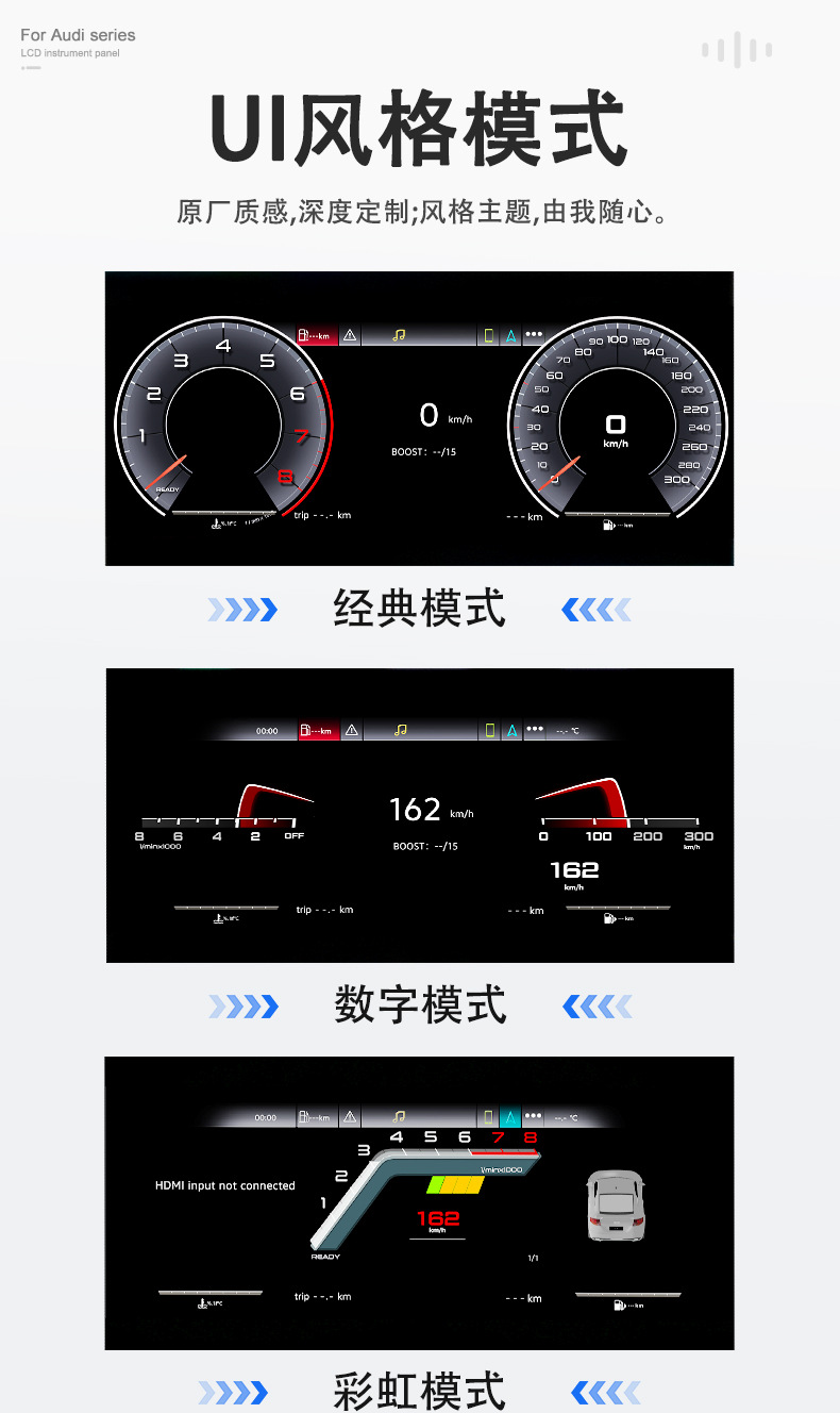 Suitable for Audi A5/S5/R5 Lcd Dashboard 12.3inch Linux System Smart Car Lcd Dashboard