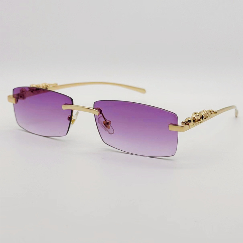 2025 new frameless square sunglasses color men and women driving…