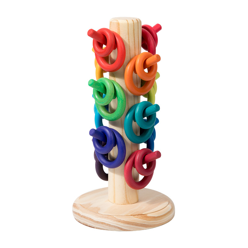 Árbol de música color puzzle de madera infantil juguetes de inserción al por mayor