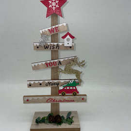 圣诞摆件圣诞装饰品木制出口礼品雪人圣诞老人装饰工艺品