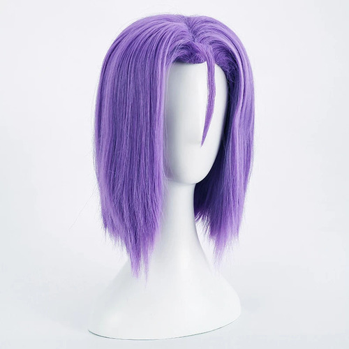 Pokémon Kojiro COS wig, purple middle part with raised bangs, COSplay fake hair
