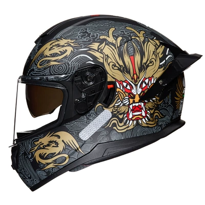 big tail bluetooth full, Motosiklet kaskı (dəbilqə) - chinese-dragon-transparent-m