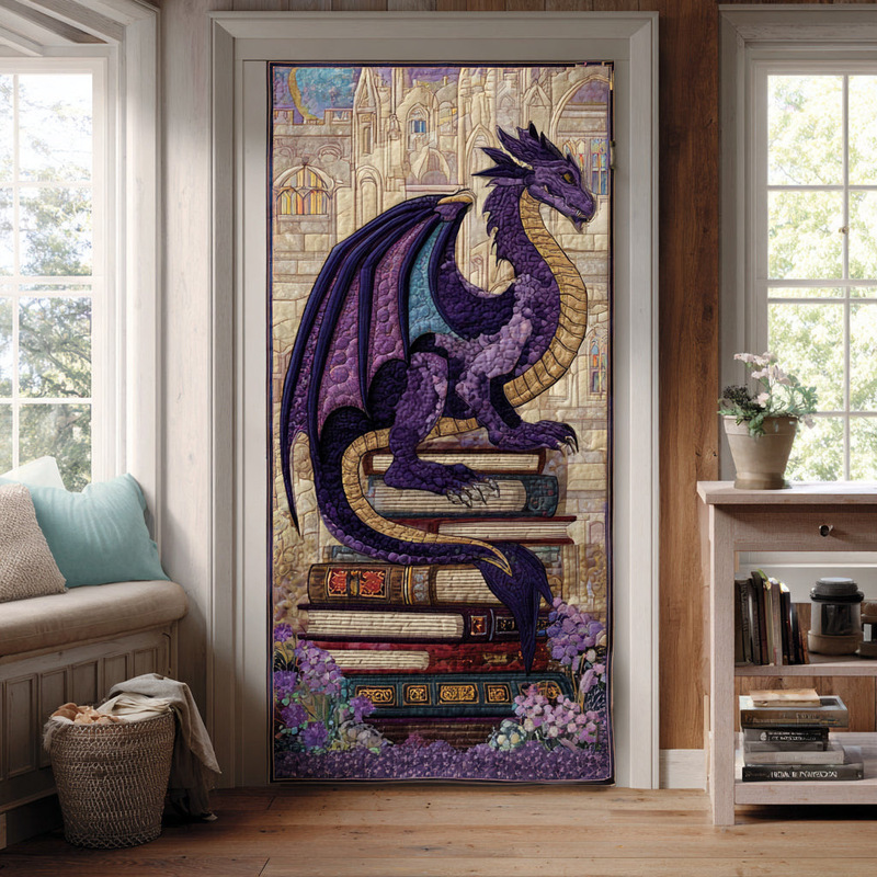 Cross-border foreign trade: Castle Purple Dragon Quilted Door Curtain for home decoration, digitally printed, wholesale from the source manufacturer Cross-border foreign trade: Castle Purple Dragon Quilted Door Curtain for home decoration, digitally printed, wholesale from the source manufacturer