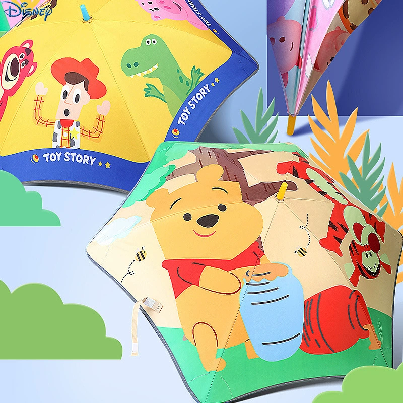 Детский зонт Strawberry Bear для девочек, учащихся начальной школы, виниловый зонт-непромокайка для девочек, с закругленными углами, с мультяшным рисунком, для детей от 3 до 6 лет