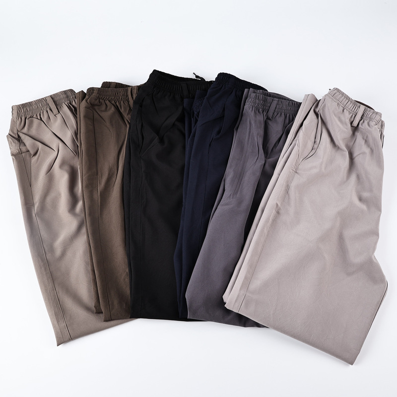 Manufacturer's Supply of New Summer Thin Casual Pants for Middle-Aged and Elderly Men, Loose-Fitting Men's Pants, Imitation Silk Men's Pants Wholesale Manufacturer's Supply of New Summer Thin Casual Pants for Middle-Aged and Elderly Men, Loose-Fitting Men's Pants, Imitation Silk Men's Pants Wholesale