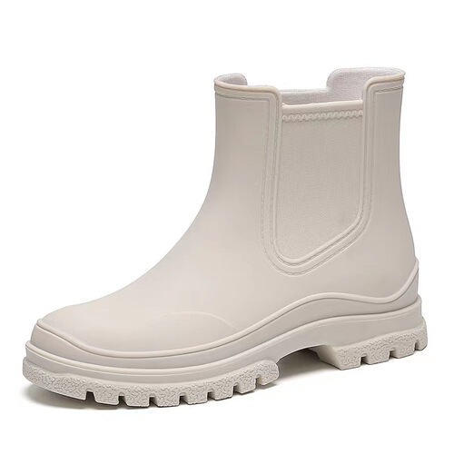 Women's Fashion Chelsea Short Boots Rain Boots TPE Waterproof Slip-Resistant Rain Shoes for Adults - Versatile and Stylish