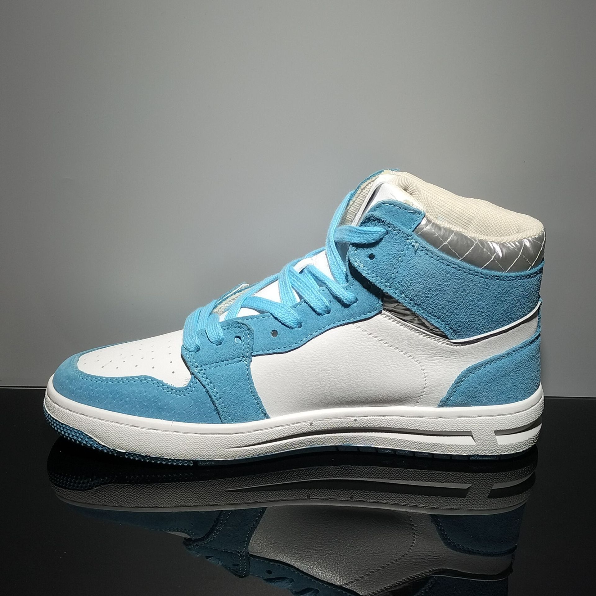 Tênis de skate de cano alto em couro legítimo masculino retro_voghion.com
