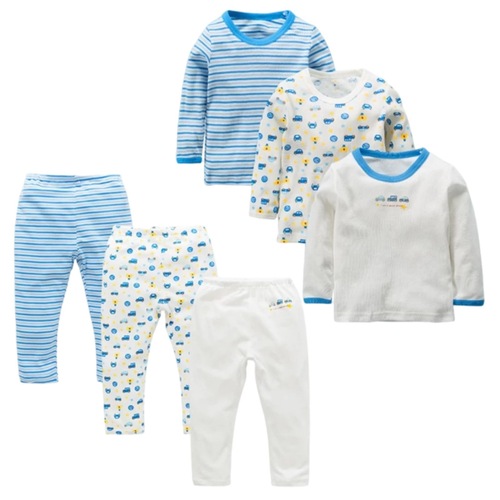 Distribution of elastic ribbed cotton for small and medium-sized children in spring, autumn and winter thin boys' bottoming home long-sleeved trousers suit