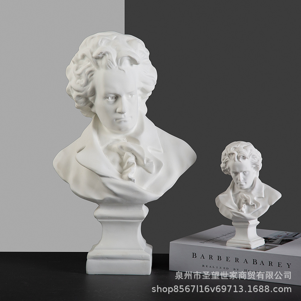欧美风格家饰树脂礼品 音乐家贝多芬莫扎特莎士比亚人像雕塑摆件