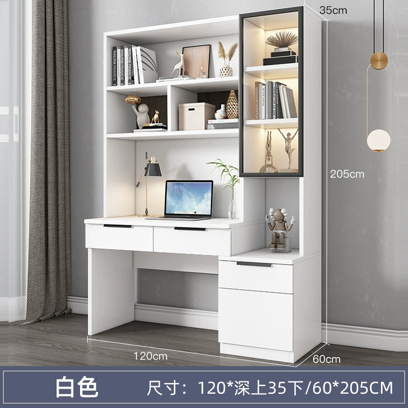 Многоцелевой стол из цельного дерева, комбинированный верстак, деревянный стол для каллиграфии из цельного дерева, простой встроенный книжный шкаф, студенческое учебное заведение